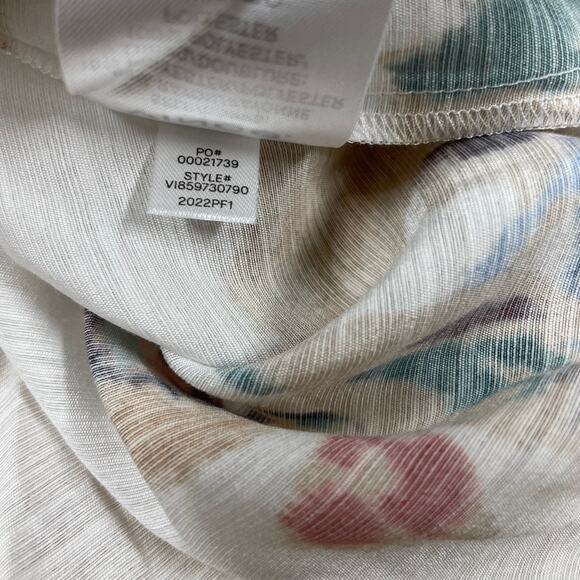 Vince NWT Vince Ikat Floral Smocked Tiered Midi Maxi Skirt Pockets Size 3X - Picture 12 of 12